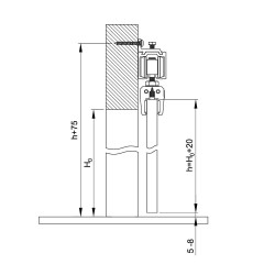 Schiebetürbeschlag SLID'UP 190 GLAS für den Innenbereich, Laufschiene 194 cm, 1 Tür bis 100 kg für Glasschiebetür