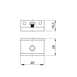 5x Montagewinkel für Schiebetürbeschlag SLID'UP, 25 mm - 5