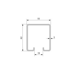 SLID'UP 1700-300 Laufschiene 195 cm bis 300 kg für Schiebetorbeschlag - 2