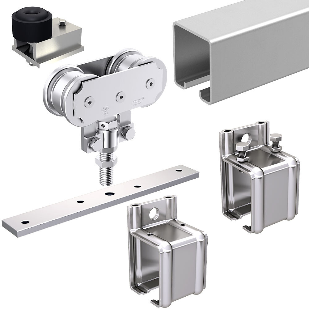 SLID'UP 1700-300 Schiebesystem für 1 Außentür bis 300 kg mit 1,95 m Laufschiene - 1