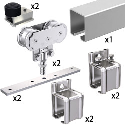 SLID'UP 1700-300 Schiebesystem für 1 Außentür bis 300 kg mit 1,95 m Laufschiene - 2