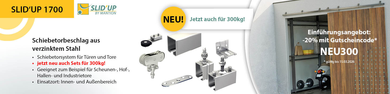 Sichern Sie sich 20% Rabatt auf unsere Schiebebeschläge für den Aussenbereich! Nutzen Sie den Gutschein im WarenkorbQ!